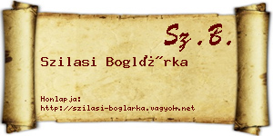 Szilasi Boglárka névjegykártya